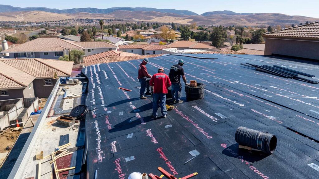 Professional roofer installing shingles on a residential home in Bushwick