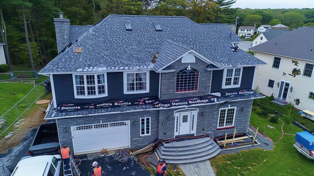 Cedar shingle roof on a Brooklyn brownstone home showing natural wood texture and traditional installation pattern