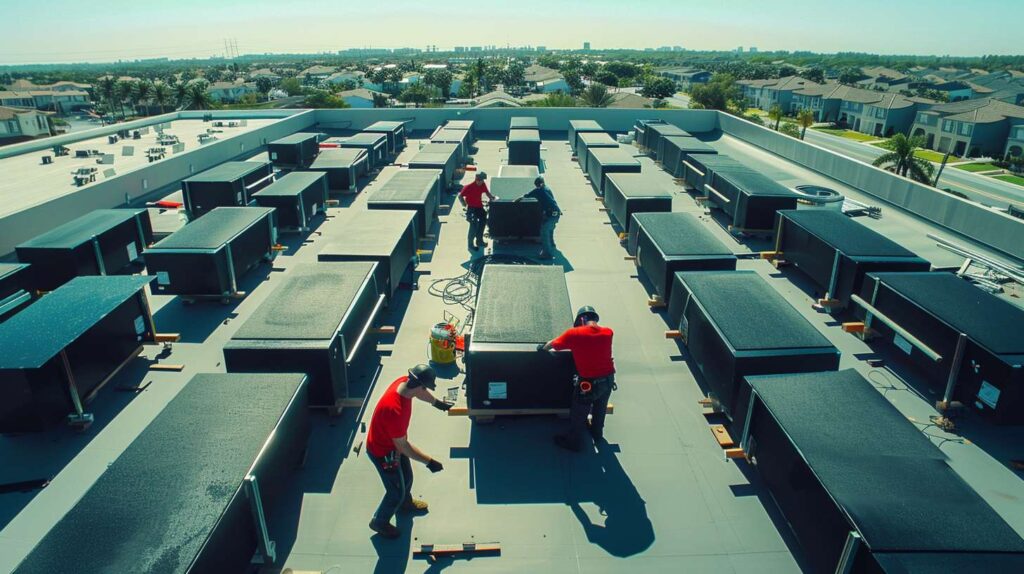 Commercial metal roofing installation on Brooklyn building by professional contractors