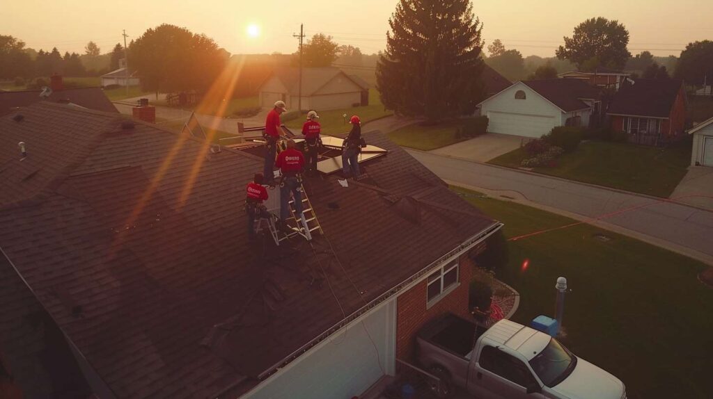 Commercial flat roof installation in progress on Brooklyn building
