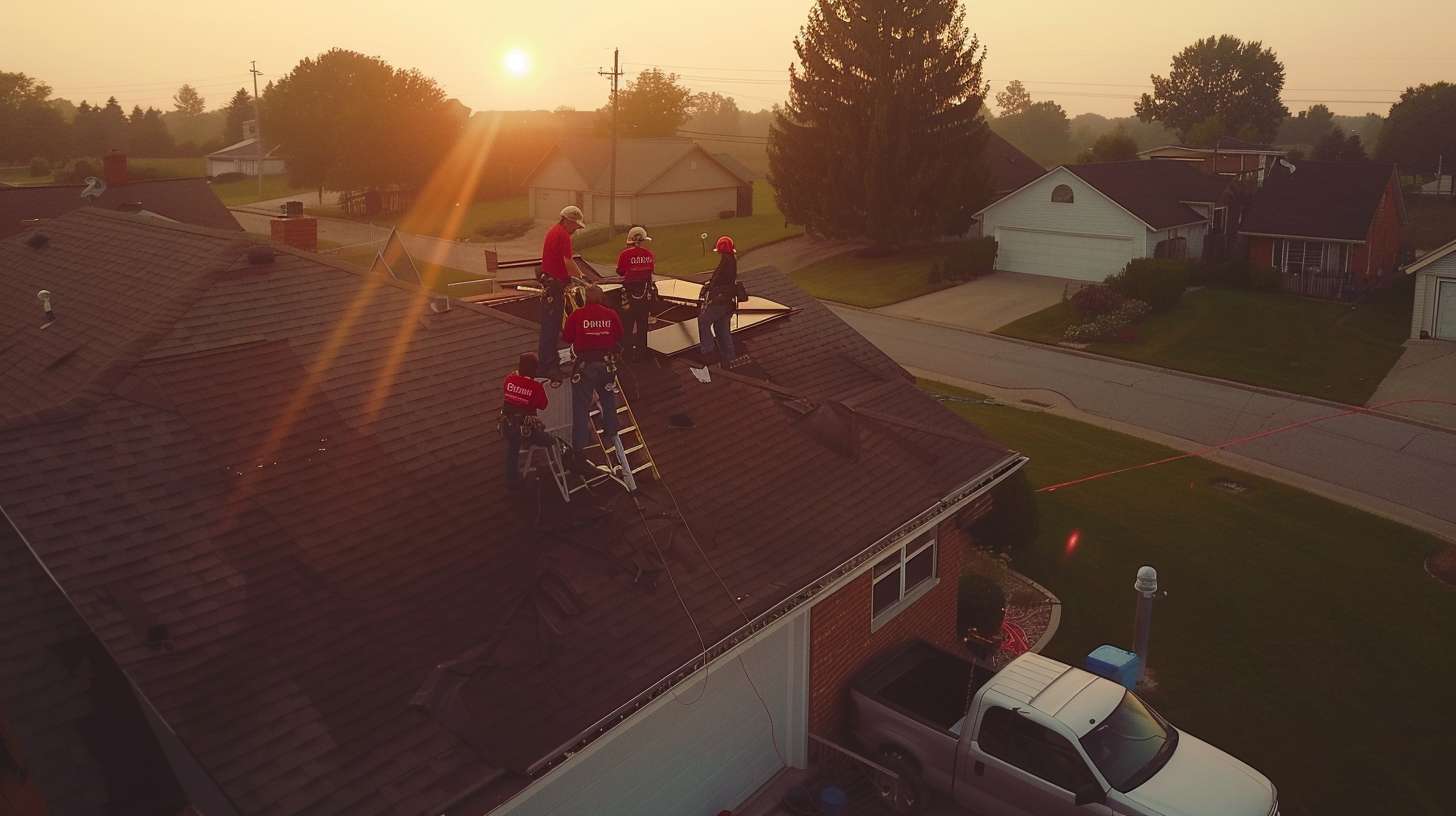 Commercial flat roof installation in progress on Brooklyn building