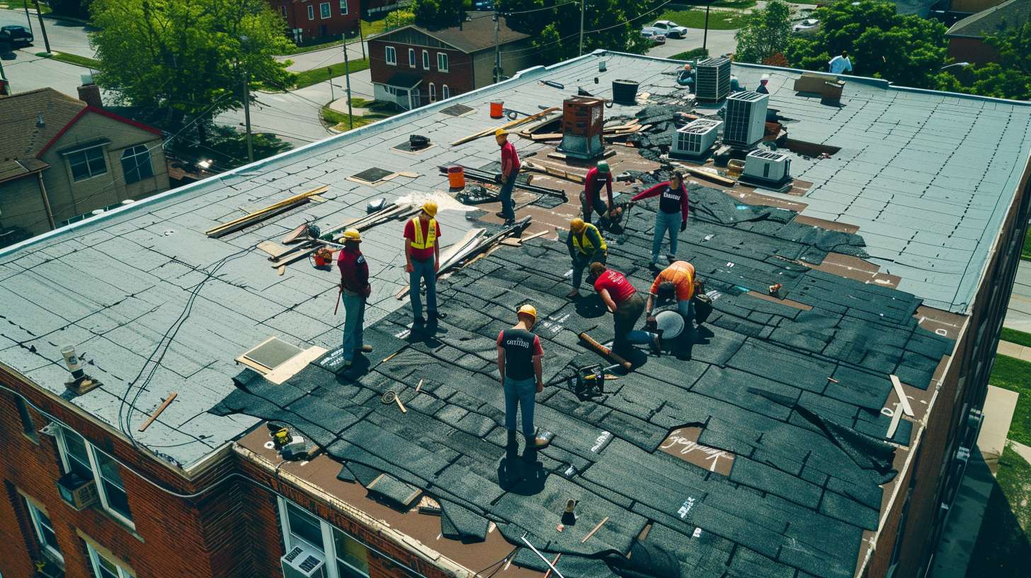 Brooklyn commercial building with new flat roof installation by professional contractors