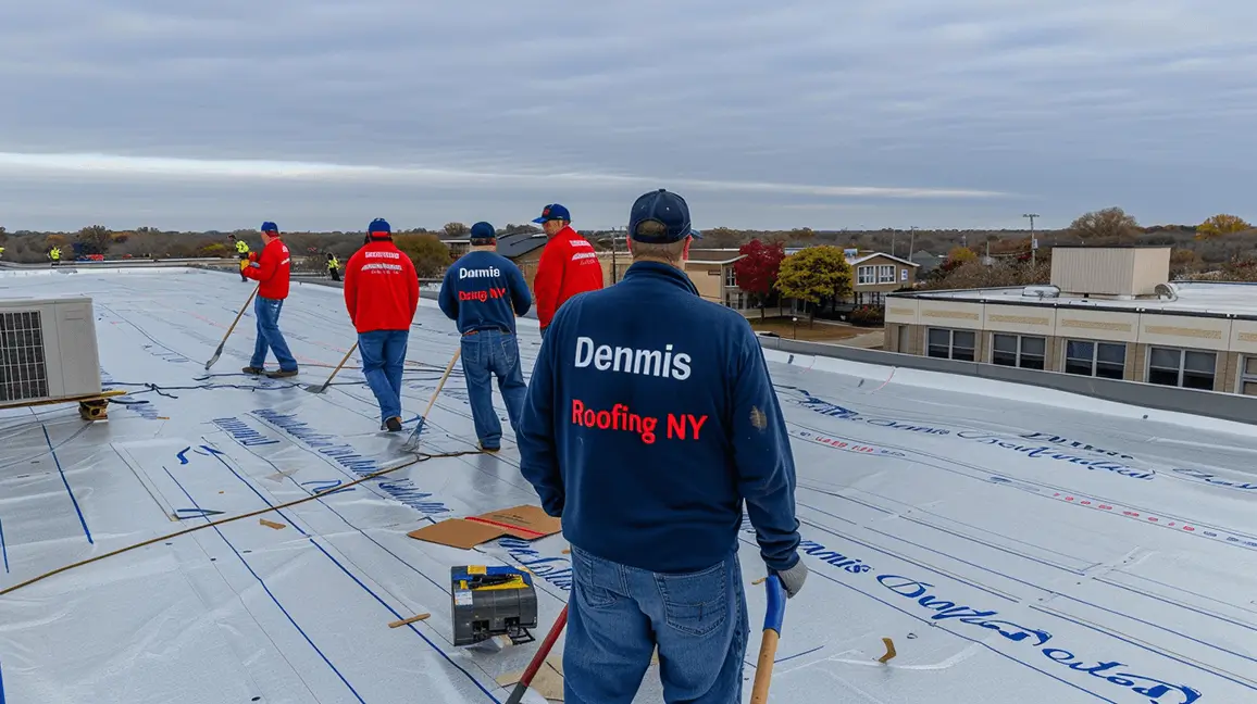 Experienced roofers handling roofing tools on active job site