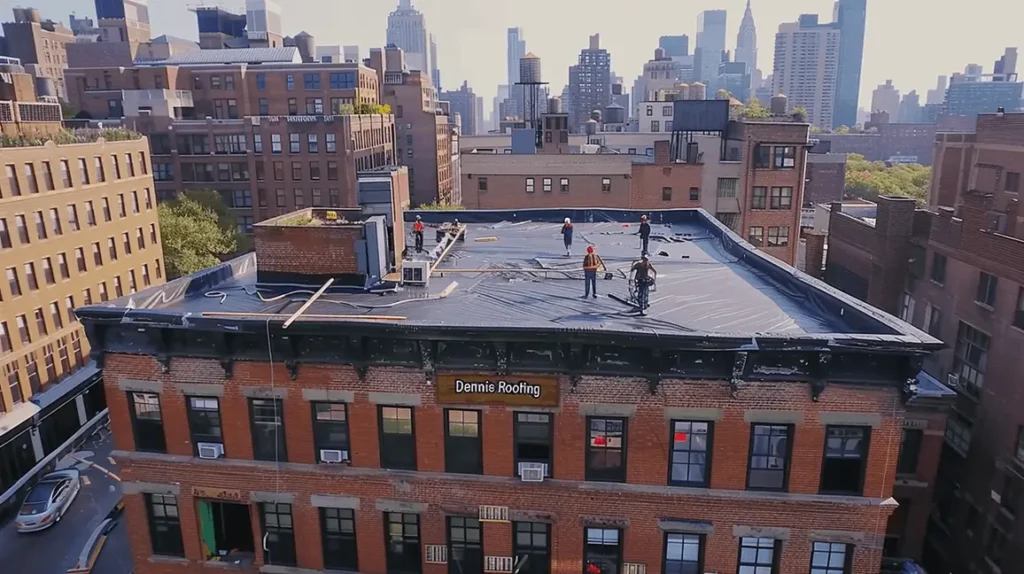 Flat roof installation by licensed commercial roofing contractors