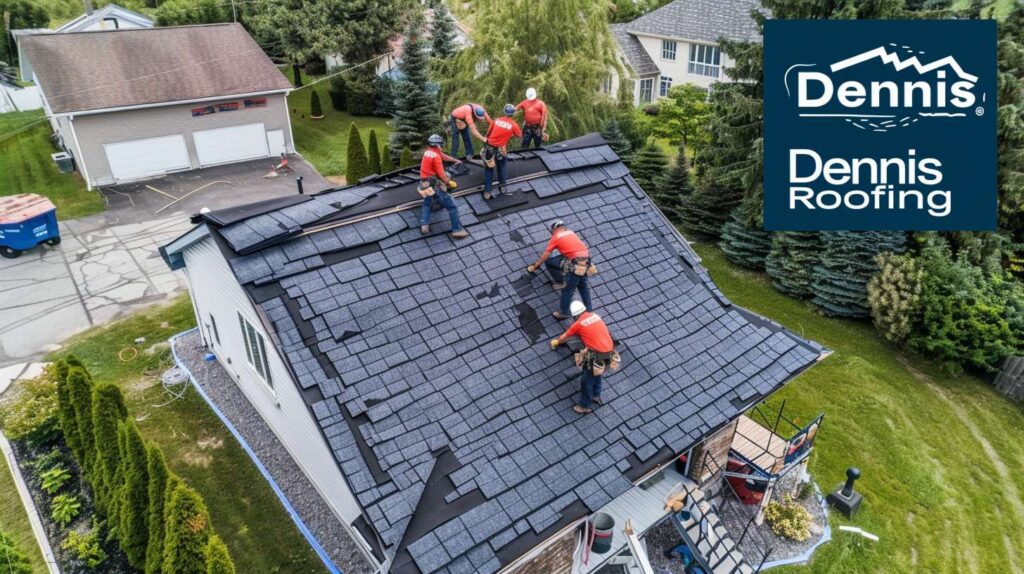 Professional roofer installing shingles on a residential home in Fiske Terrace