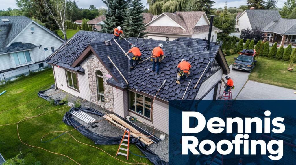 Professional roofer installing new shingles on a residential roof in Bath Beach