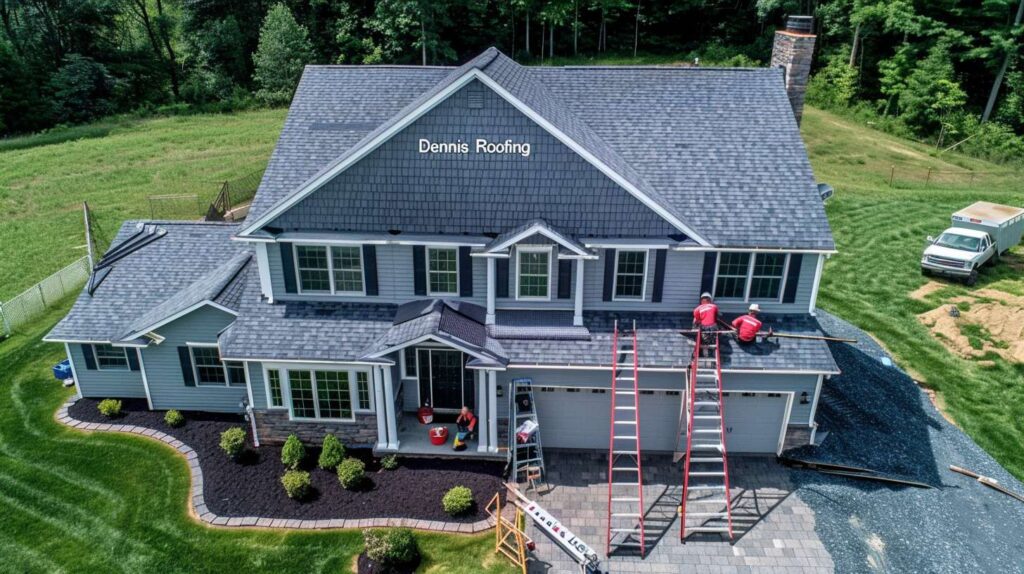 Professional roofers installing new shingles on a Bergen Beach residential home Roof repair crew inspecting and fixing damaged roofing materials in Bergen Beach Close-up of quality roofing materials and tools used for roof replacement Bergen Beach home with newly replaced roof showing expert craftsmanship Roofing contractor providing free estimate to homeowner in Bergen Beach