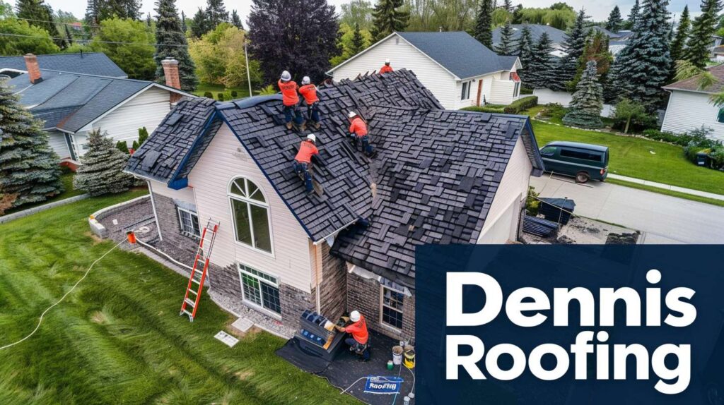 Professional roofer inspecting and repairing shingles on a residential home in Brighton Beach