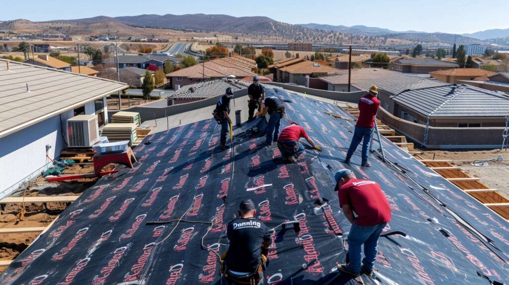 Professional roofer installing new shingles on a Dyker Heights residential home Experienced roofing contractor inspecting roof damage during repair assessment Complete roof replacement project showing new asphalt shingle installation Close-up of quality roofing materials and tools used for professional repairs Dyker Heights home with newly replaced roof and updated gutters Roofing crew working safely on steep residential roof in Dyker Heights Before and after comparison of damaged and repaired residential roof Licensed roofing expert examining roof for leaks and structural issues Modern home in Dyker Heights with durable new roof installation Professional roof repair team addressing storm damage and missing shingles