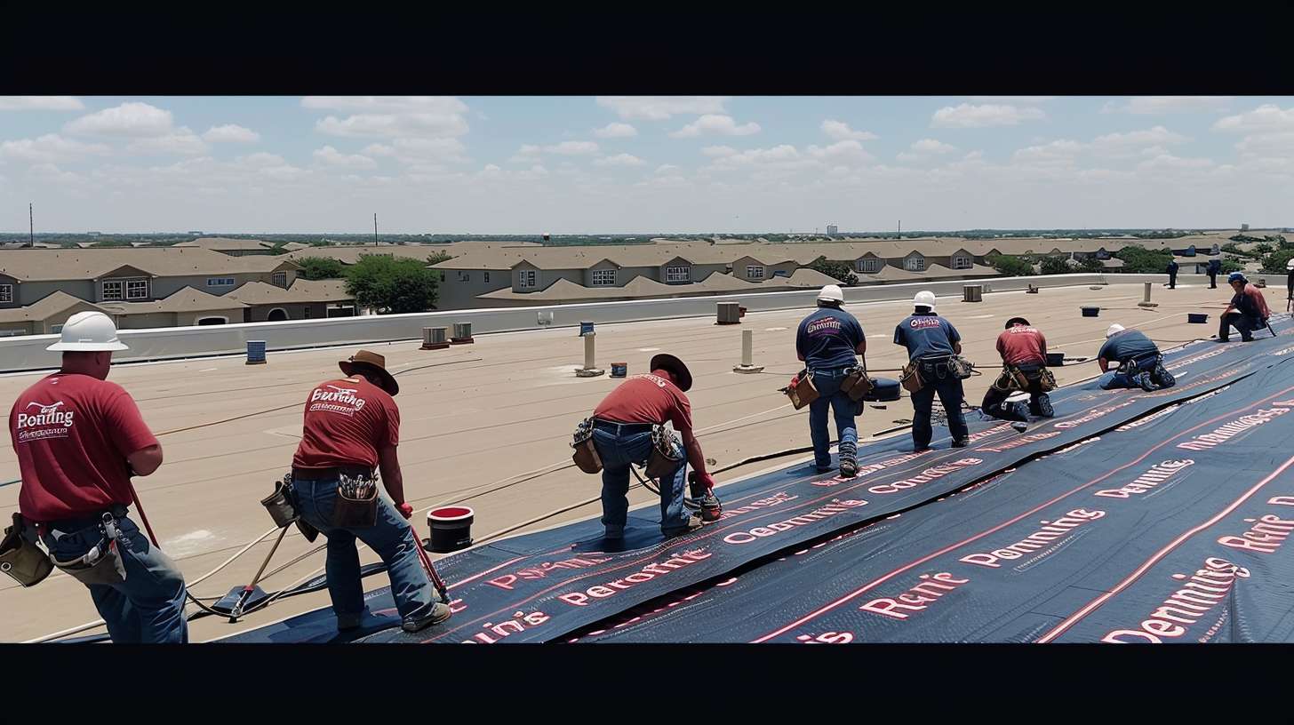 Metal roof repair contractor inspecting damaged roofing on Brooklyn home