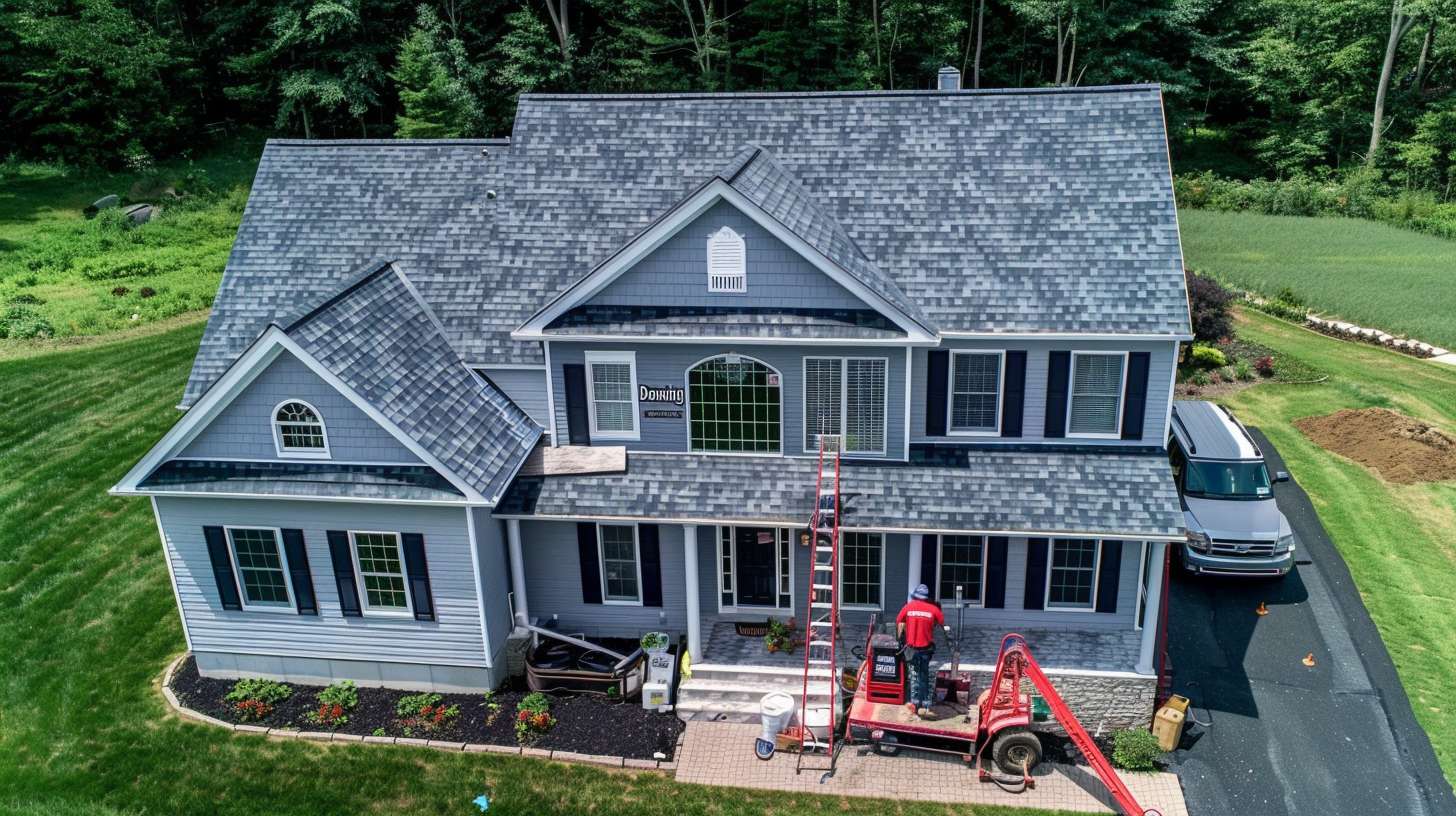 Metal roofing installation on Brooklyn residential building with professional contractors working Completed metal roof system on commercial property in Brooklyn showing durability and quality Close-up of standing seam metal roofing panels with weather-resistant coating Professional roofer securing metal shingles on steep residential roof Modern corrugated metal roof with skylight installation in Brooklyn neighborhood Team of certified metal roofing contractors performing inspection and maintenance Architectural metal roofing detail showing precision installation and craftsmanship Brooklyn building with new reflective metal roof reducing energy costs
