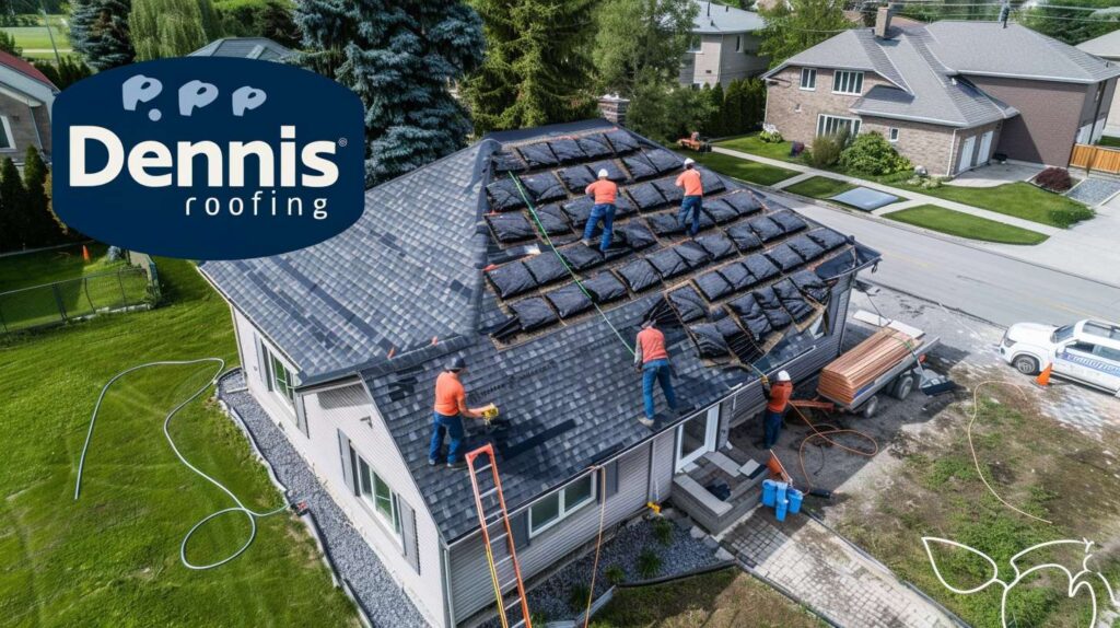 Brooklyn roofer inspecting and repairing damaged flashing around chimney