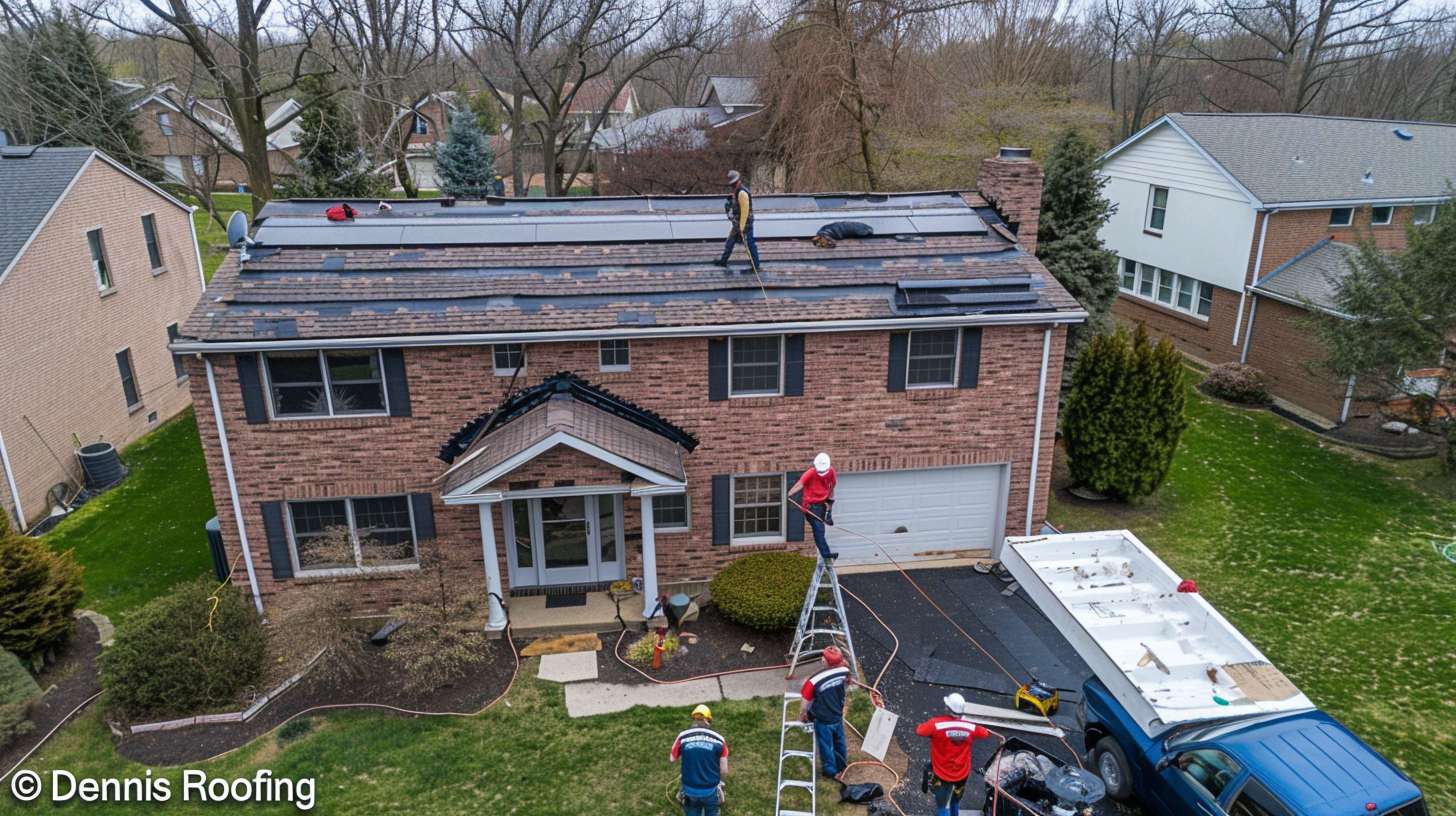 Professional contractor repairing water-damaged ceiling in Brooklyn home after roof leak