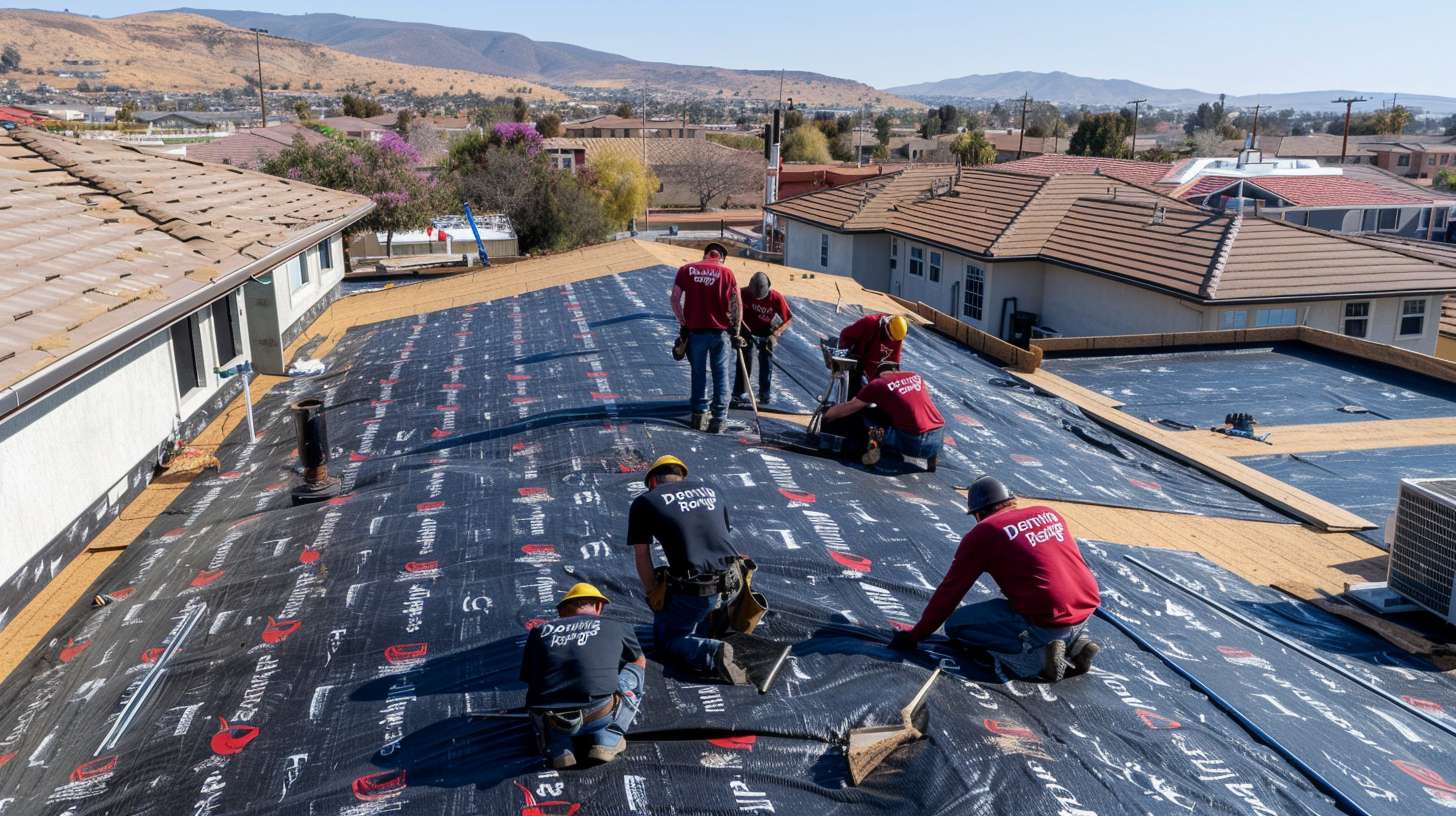 Professional roofer installing metal flashing around chimney on Brooklyn residential roof
