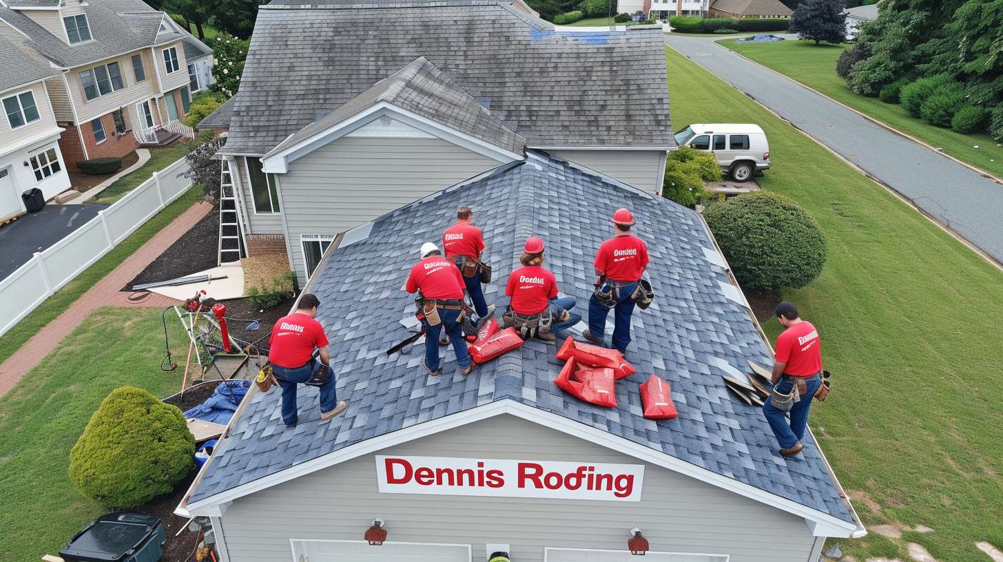 Professional gutter installer working on a residential roof in Brooklyn, New York