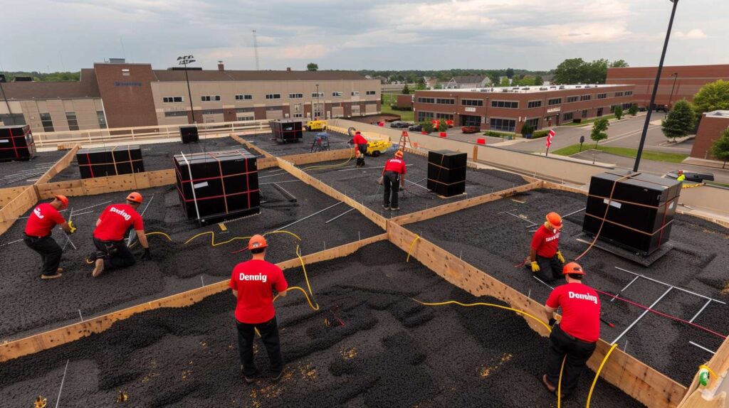 Professional roofer installing shingles on residential home in Greenwood Heights