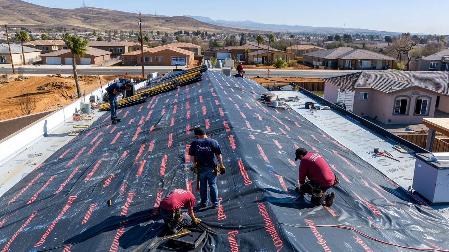 Brooklyn roofing contractor installing new shingles on residential home